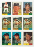 1961 Topps Hall of Famers sheet--Lot of 9 cards