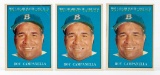 1961 Topps #480 Roy Campanella MVP (HOF)--lot of 3