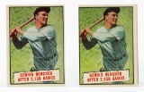 1961 Topps #405 Baseball Thrills--Gehrig--lot of 2