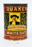 Quaker White Oats round tin