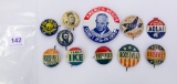 Lot-11 vintage political pinback buttons