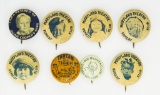 Lot: 8 asstd pinback buttons