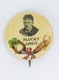 Plucky Lindy celluloid pinback button