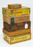 Lot: 6 cigar boxes, 5 wooden