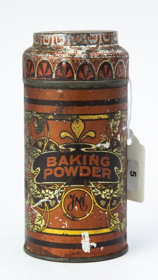 Cylindrical 5" Baking Powder tin