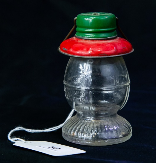 Glass lantern shape candy container