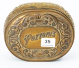 Pezzoni's oval brass finish box