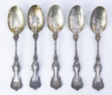 5 matching sterling silver spoons