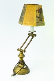 Brass finish adjustable arm table lamp