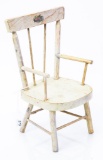 Vintage painted wooden doll arm chair