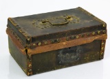 19th C. leather covered document box