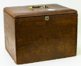 Vintage wooden  hinged lid box