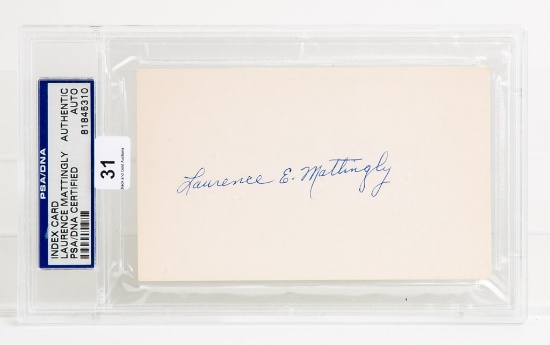 Laurence Mattingly Auto Index Card, PSA/DNA