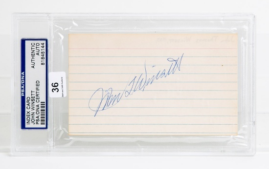 John Winsett Autographed Index Card, PSA/DNA