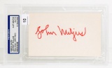 Johnny Miljus Autographed Index Card, PSA/DNA