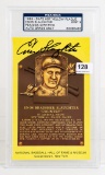 Enos Slaughter Auto HOF Yellow Postcard Mint 9 PSA