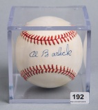 Al Barlick (HOF) Ump, Autographed Ball PSA Sticker