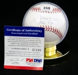 Maury Wills Autographed Baseball PSA