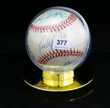 Multi-signed (3 HOFers) baseball--full LOA by JSA