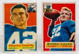 1956 Topps FB #77 Conerly #116 Layne, 2 QB cards