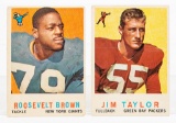 1959 Topps FB #114 Brown #155 Taylor RC, 2 HOFers