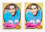 1970 Topps FB #90 O.J. Simpson Rookie Cards 2 RCs