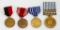 Lot Of 4 US Military Medals