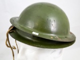 Lot of Two Small Metal Doughboy Helmets