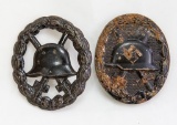 Pair of Nazi Germany WWII Wound Badges