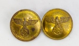 Pair of 1 Inch German Third Reich Uniform Buttons