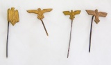 Lot of Four World War II German Stick Pins