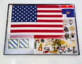 Flat Display Case with Assorted Insignia