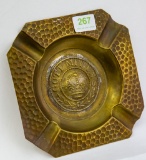 4 Inch Hammered Brass German Ashtray