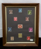 Framed Group of 11 German Postage Stamps