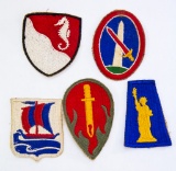 Lot of Five Military Unit Patches