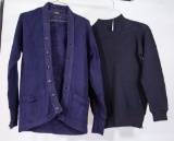 Lot of Two Blue Navy Wool Sweaters