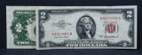 Pair: 1953-A $2.00 Legal Tender notes