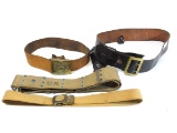 Lot of 4 WWII Era Belts