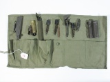Roll Up Pouch With Gun Parts and Cleaning