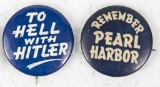Pair of WWII Pinback Buttons