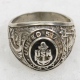 US Navy Sterling Silver Men's Ring