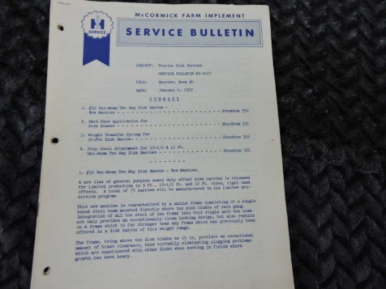 1957 SERVICE BULLETINS JAN TO DEC