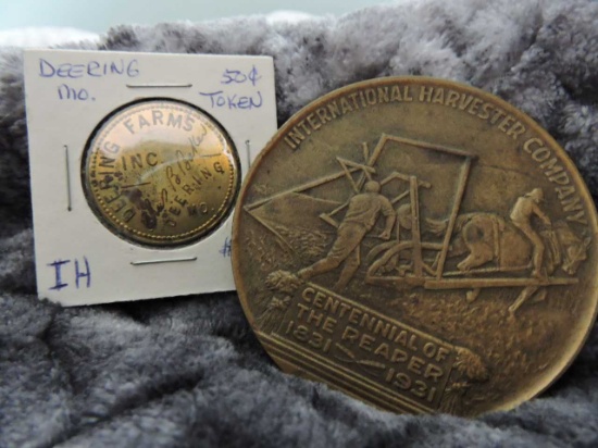 DEERING FARM TOKEN & CYRUS MCCORMICK 1831-1931