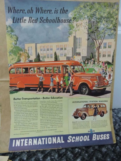 1940 INTERNATIONAL SCHOOL BUS ADVERTISEMENT