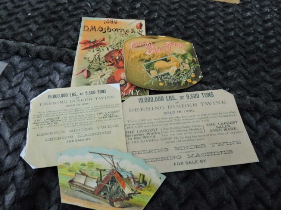 1890 ASSORTMENT OF BINDER TWINE ADVERTISEMENTS