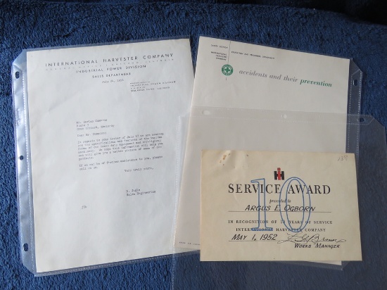Service Award, safety letter & Industrial Power letter (KY)