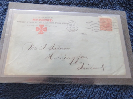 1903 Milwaukee envelope addressed to Finland