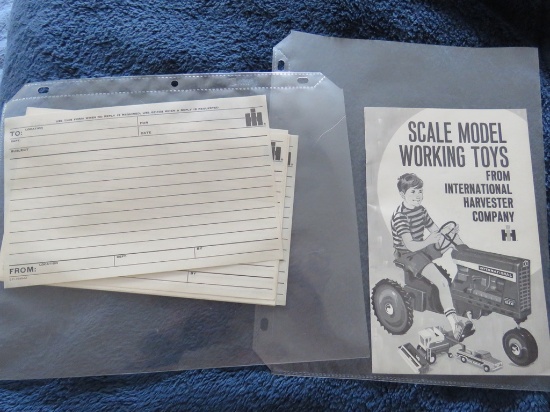 Blank memo forms & Scale Model Working toy pamphlet