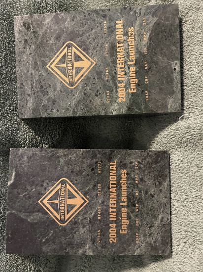 IH 2004 ENGINE LAUNCHES - MARBLE BOOK-ENDS