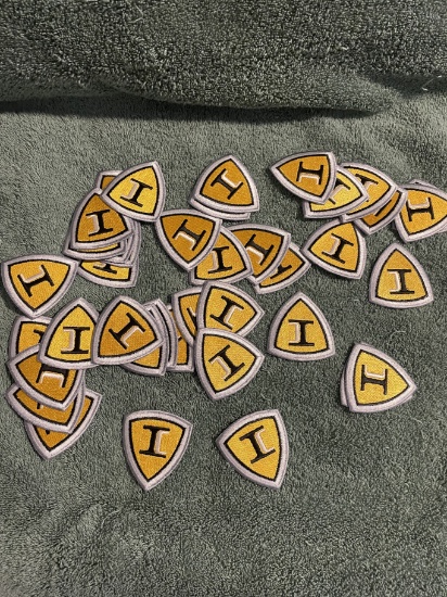 (40) IC BUS IRON-ON LOGO PATCHES - TULSA BUS PLANT